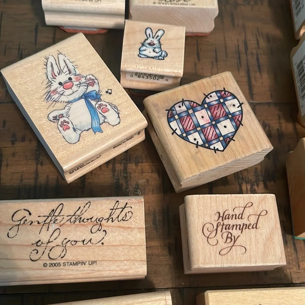 48 Rubber Stamps: Various Themes, Sayings & Florals